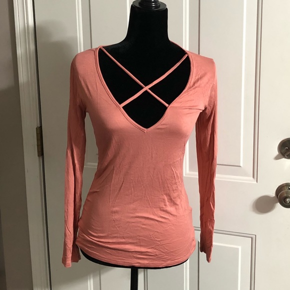 Jolie Tops - NEW Criss cross boutique shirt Jolie coral